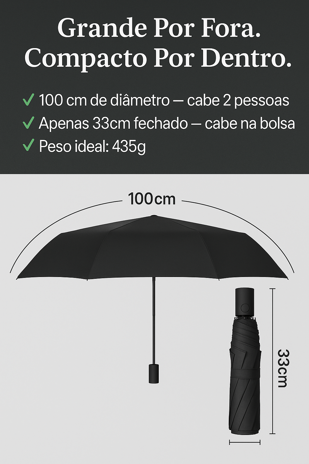 Guarda Chuva Automático Resistente - Proteção UV 100%