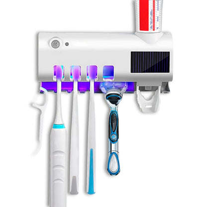 Suporte para Escova de Dente com Dispenser Automático de Pasta e Esperilizador UV
